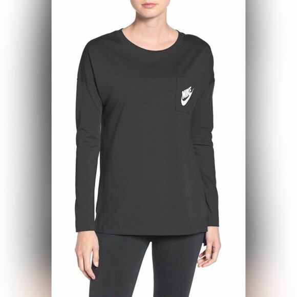 Nike 'Signal' Long Sleeve Tee - Shade 091 'Carbon Heather' Grey - Women's XL - Picture 1 of 12